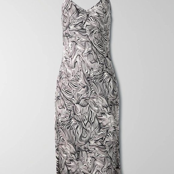 NWOT Aritzia Wilfred Only Slip Dress Sz L birch/black - Picture 2 of 7